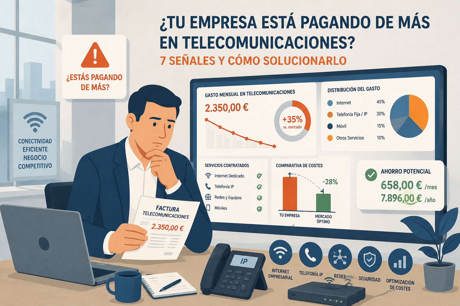 ¿Tu empresa está pagando de más en telecomunicaciones? 7 señales y cómo solucionarlo